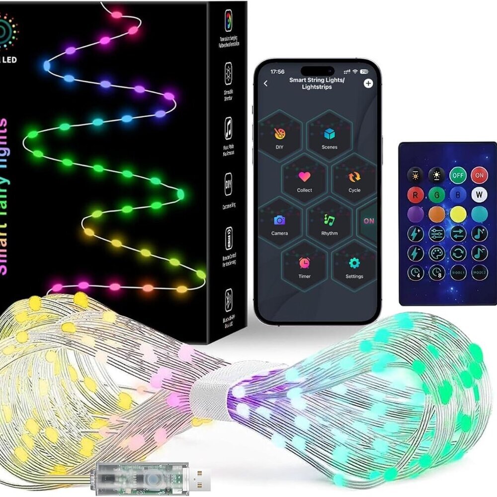 Smart Fairy String Lights, 33Ft Usb DIY Twinkle Lights w/Remote & App Controlled